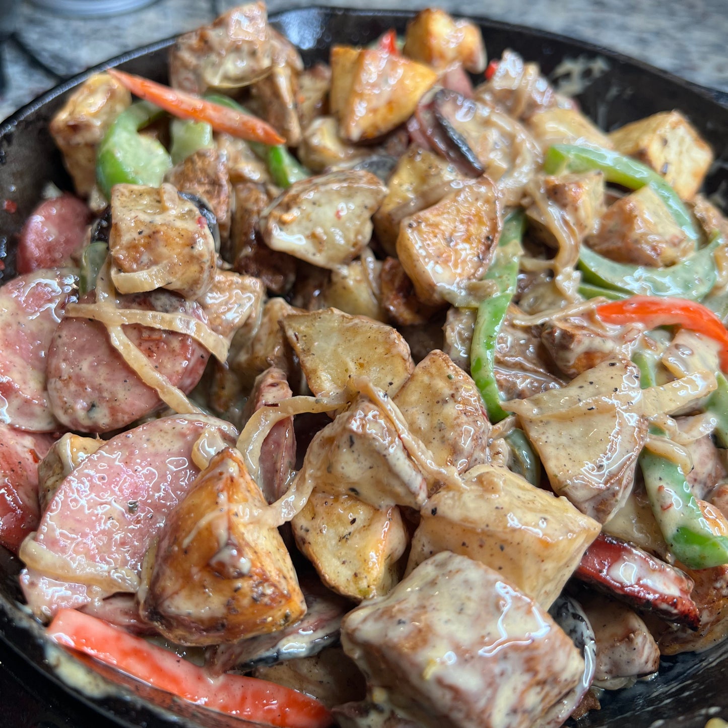 Cheesy Potatoes & Sausage